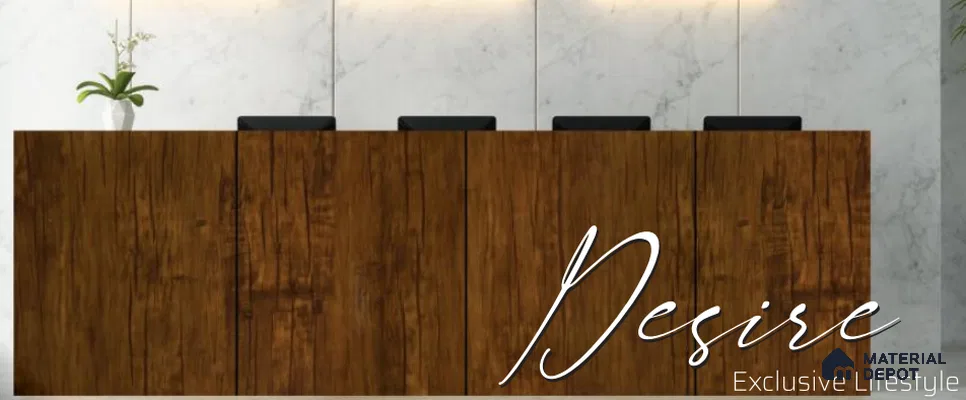 Wooden Look LM 12459 Glazze Series 8 ft x 4 ft Wooden Finish Acrylic Laminate - 1.5 mm