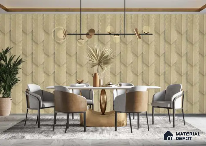 Citrus Orange Patterned Look PN 03114 D 3 ft x 7.8 in ft PU Stone Panel - 50 mm | Suitable for Feature Wall & TV Unit | Width is Subjected to 5% Variation
