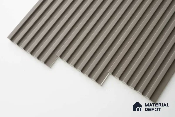 Beige Plain Colour Louver PN 00638 8 ft x 4 inch Charcoal Panel - 11 mm | Suitable for Feature Wall, TV Unit & Living Room | Width is Subjected to 5% Variation