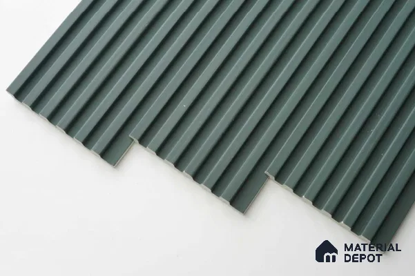 Green Plain Colour Louver PN 00640 8 ft x 4 inch Charcoal Panel - 11 mm | Suitable for Feature Wall, TV Unit & Living Room | Width is Subjected to 5% Variation