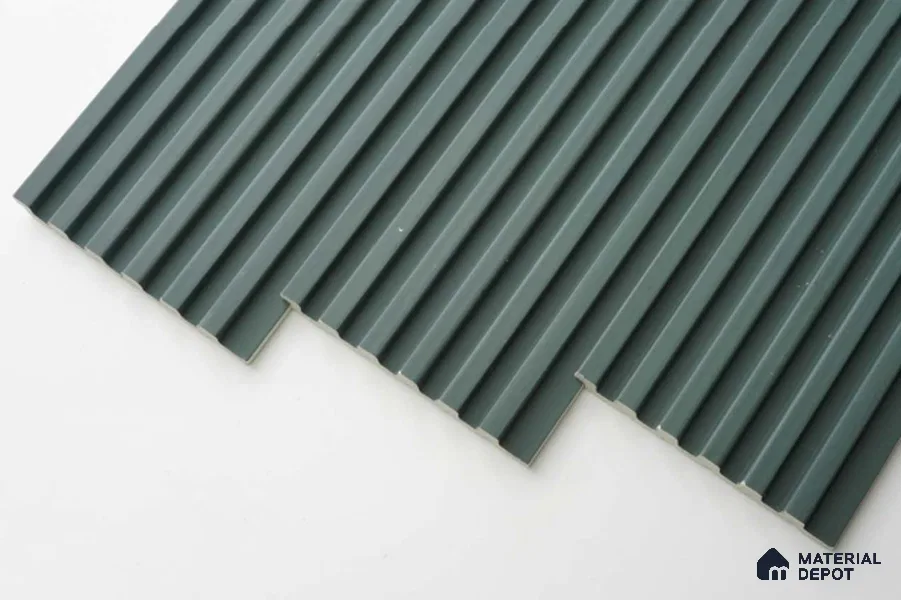 Green Plain Colour Louver PN 00640 8 ft x 4 inch Charcoal Panel - 11 mm | Suitable for Feature Wall, TV Unit & Living Room | Width is Subjected to 5% Variation