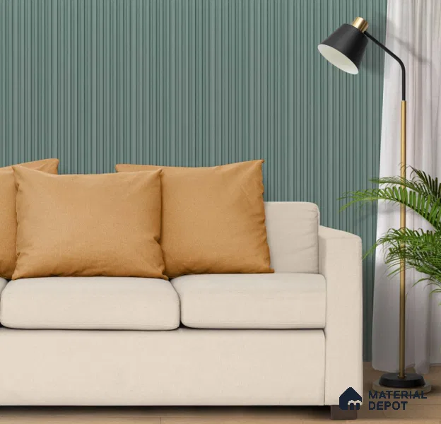 Green Plain Colour Louver PN 00640 8 ft x 4 inch Charcoal Panel - 11 mm | Suitable for Feature Wall, TV Unit & Living Room | Width is Subjected to 5% Variation