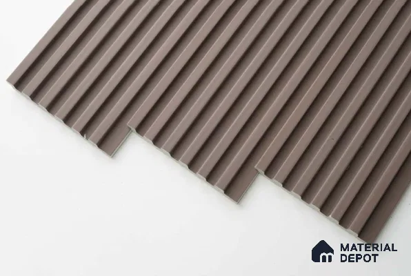 Brown Plain Colour Louver PN 00641 8 ft x 4 inch Charcoal Panel - 11 mm | Suitable for Feature Wall, TV Unit & Living Room | Width is Subjected to 5% Variation