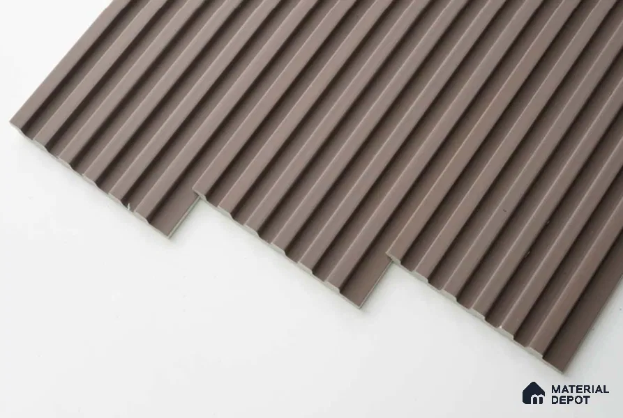 Brown Plain Colour Louver PN 00641 8 ft x 4 inch Charcoal Panel - 11 mm | Suitable for Feature Wall, TV Unit & Living Room | Width is Subjected to 5% Variation