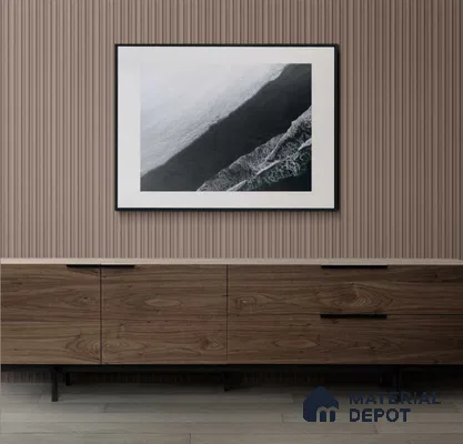 Brown Plain Colour Louver PN 00641 8 ft x 4 inch Charcoal Panel - 11 mm | Suitable for Feature Wall, TV Unit & Living Room | Width is Subjected to 5% Variation
