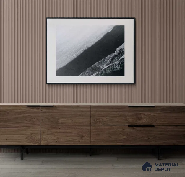Brown Plain Colour Louver PN 00641 8 ft x 4 inch Charcoal Panel - 11 mm | Suitable for Feature Wall, TV Unit & Living Room | Width is Subjected to 5% Variation