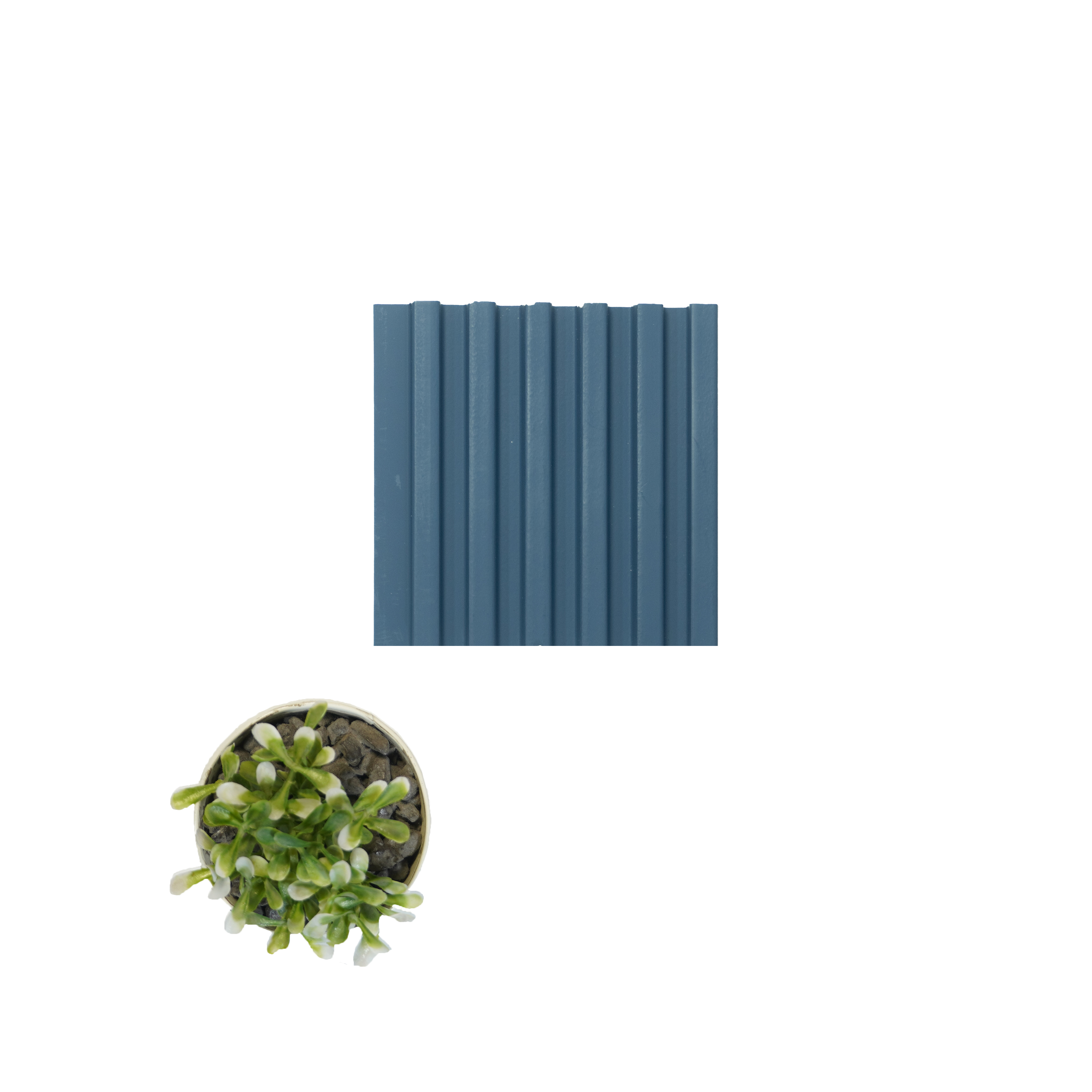 Blue Plain Colour Louver PN 03361 8 ft x 4 inch Charcoal Panel - 11 mm | Suitable for Feature Wall, TV Unit & Living Room | Width is Subjected to 5% Variation