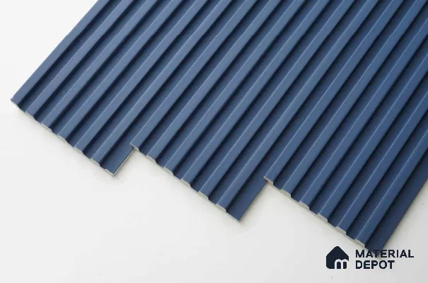 Blue Plain Colour Louver PN 03361 8 ft x 4 inch Charcoal Panel - 11 mm | Suitable for Feature Wall, TV Unit & Living Room | Width is Subjected to 5% Variation