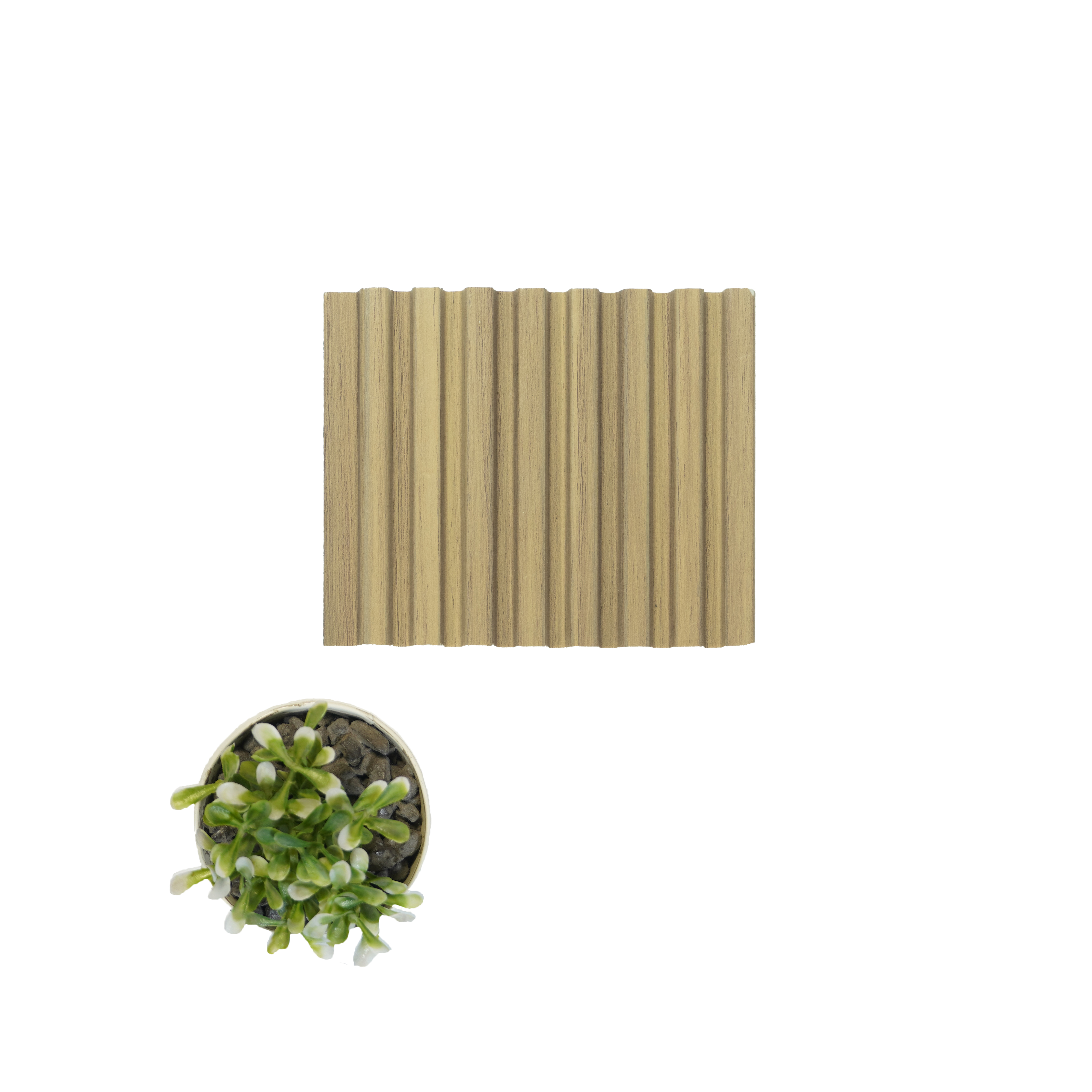 Cream Wooden Louver PN 03422 8 ft x 4.8 inch Charcoal Panel - 11 mm | Suitable for Feature Wall, TV Unit & Living Room | Width is Subjected to 5% Variation