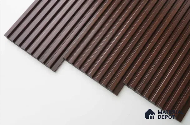 Brown Wooden Louver PN 03423 8 ft x 4.8 inch Charcoal Panel - 11 mm | Suitable for Feature Wall, TV Unit & Living Room | Width is Subjected to 5% Variation