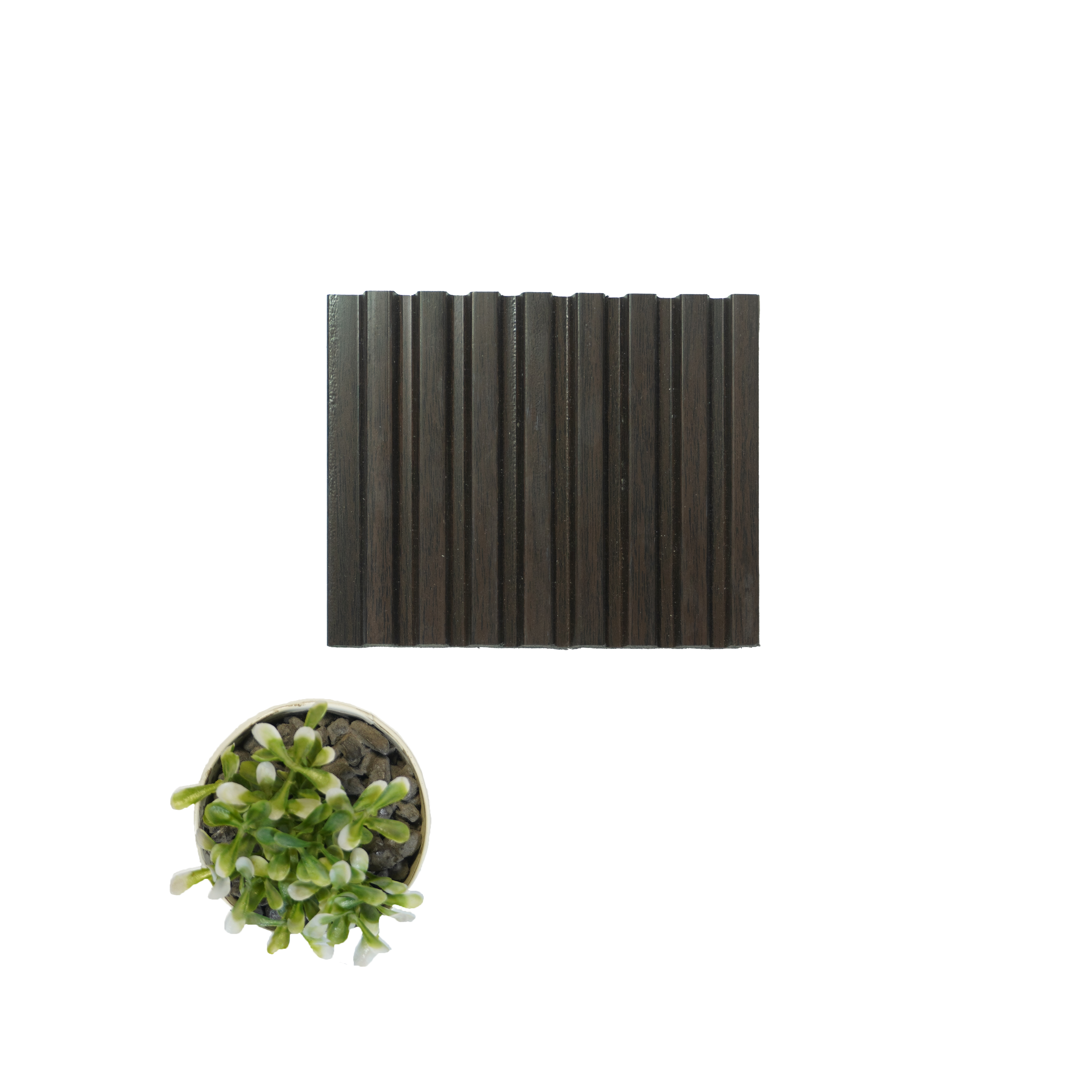 Brown Wooden Louver PN 03423 8 ft x 4.8 inch Charcoal Panel - 11 mm | Suitable for Feature Wall, TV Unit & Living Room | Width is Subjected to 5% Variation