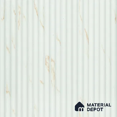 White Marble Louver PN 00527 8 ft x 6.2 inch Charcoal Panel - 6 mm | Suitable for Feature Wall, TV Unit & Living Room | Width is Subjected to 5% Variation