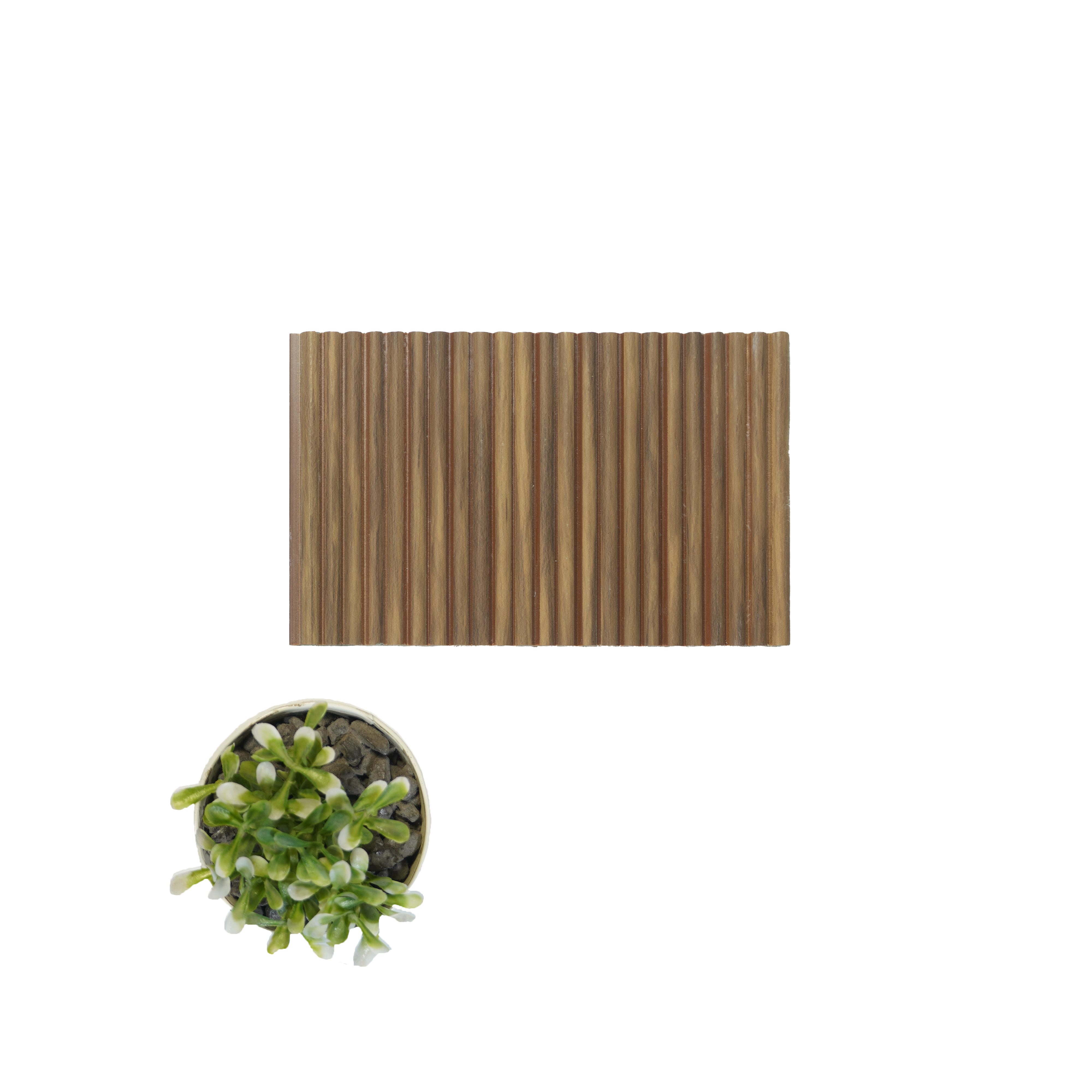 Brown Wooden Louver PN 00530 8 ft x 6.2 inch Charcoal Panel - 6 mm | Suitable for Feature Wall, TV Unit & Living Room | Width is Subjected to 5% Variation
