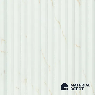White Marble Louver PN 00534 8 ft x 6.2 inch Charcoal Panel - 6 mm | Suitable for Feature Wall, TV Unit & Living Room | Width is Subjected to 5% Variation