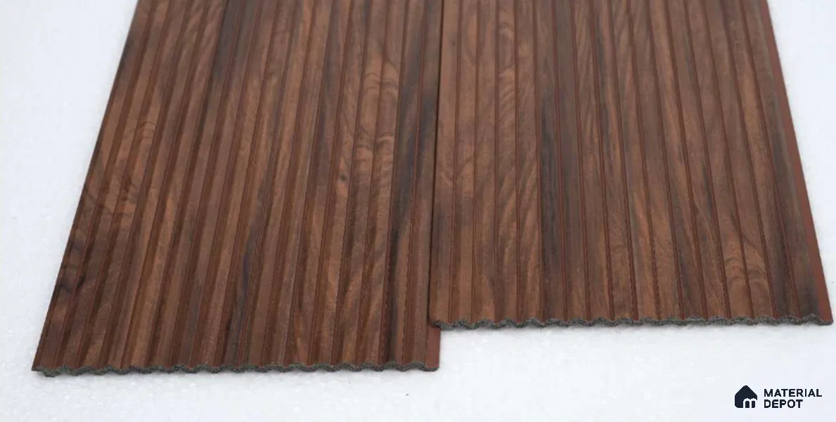 Brown Wooden Louver PN 00536 8 ft x 6.2 inch Charcoal Panel - 6 mm | Suitable for Feature Wall, TV Unit & Living Room | Width is Subjected to 5% Variation