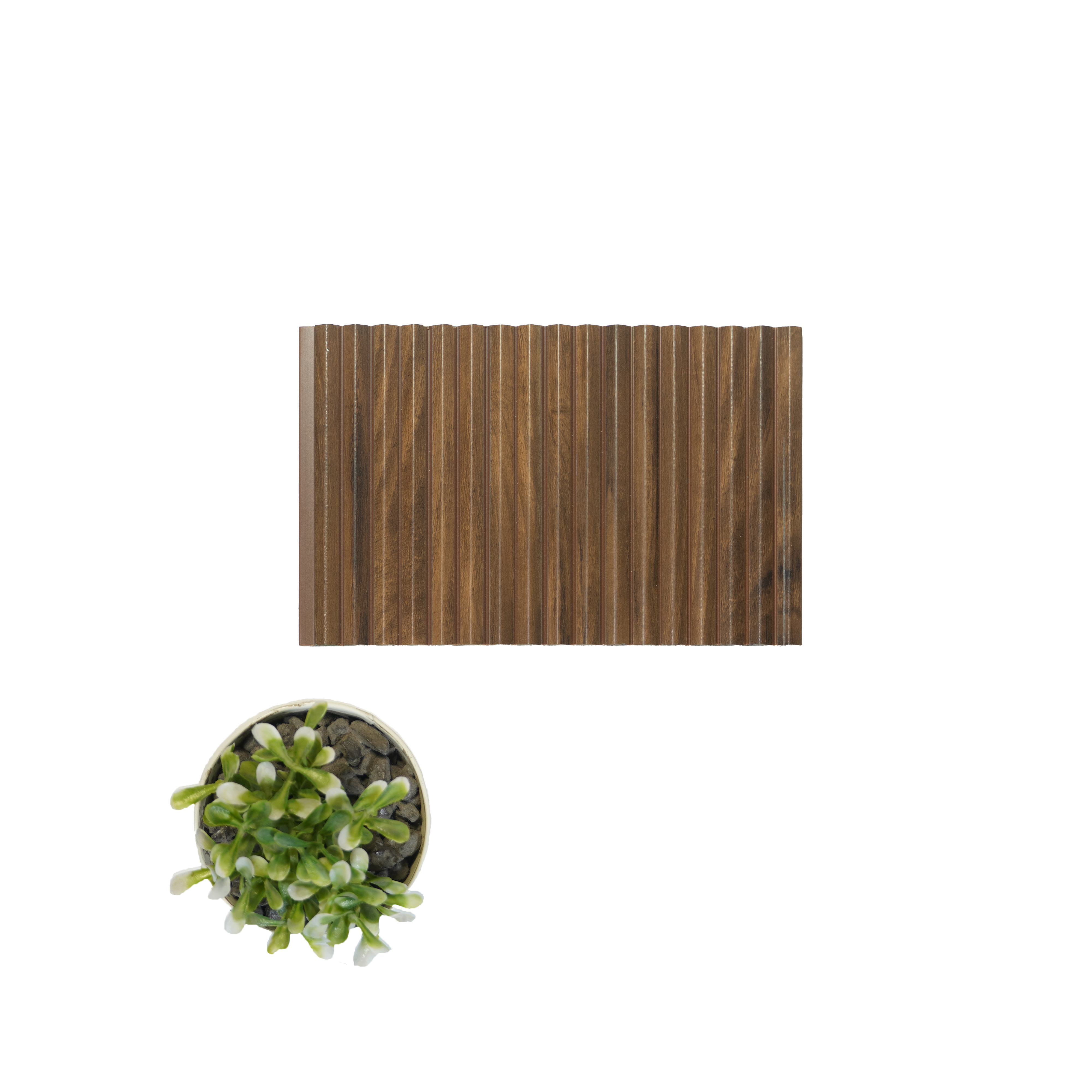 Brown Wooden Louver PN 00536 8 ft x 6.2 inch Charcoal Panel - 6 mm | Suitable for Feature Wall, TV Unit & Living Room | Width is Subjected to 5% Variation