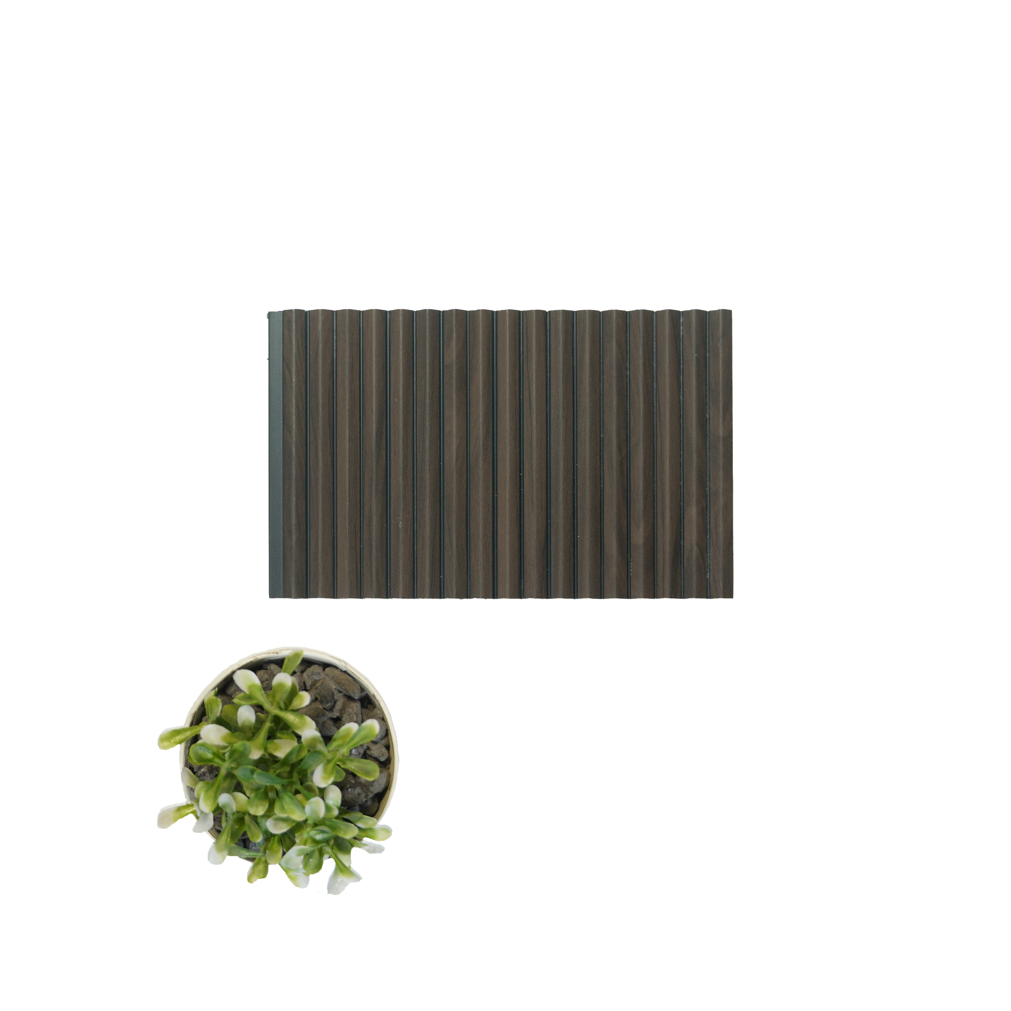 Brown Wooden Louver PN 00537 8 ft x 6.2 inch Charcoal Panel - 6 mm | Suitable for Feature Wall, TV Unit & Living Room | Width is Subjected to 5% Variation