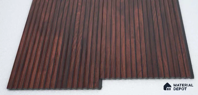 Brown Wooden Louver PN 00538 8 ft x 6.2 inch Charcoal Panel - 6 mm | Suitable for Feature Wall, TV Unit & Living Room | Width is Subjected to 5% Variation