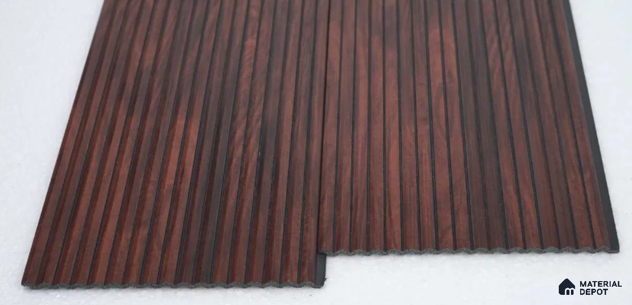 Brown Wooden Louver PN 00538 8 ft x 6.2 inch Charcoal Panel - 6 mm | Suitable for Feature Wall, TV Unit & Living Room | Width is Subjected to 5% Variation