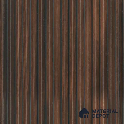 Brown Wooden Louver PN 00538 8 ft x 6.2 inch Charcoal Panel - 6 mm | Suitable for Feature Wall, TV Unit & Living Room | Width is Subjected to 5% Variation