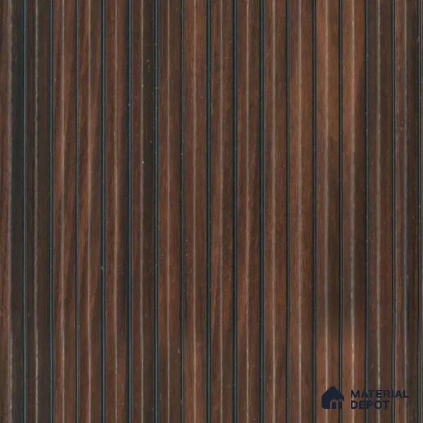 Brown Wooden Louver PN 00538 8 ft x 6.2 inch Charcoal Panel - 6 mm | Suitable for Feature Wall, TV Unit & Living Room | Width is Subjected to 5% Variation