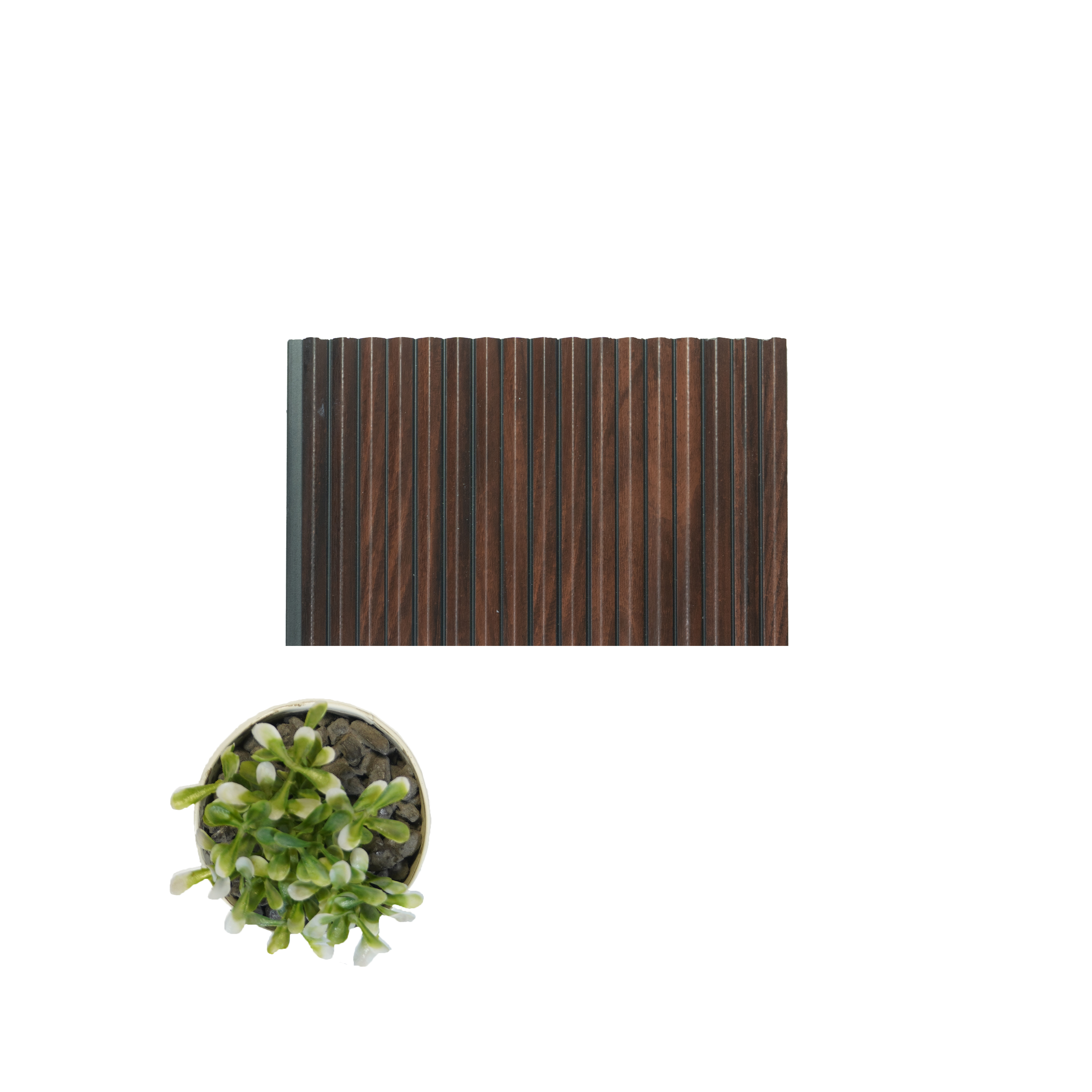 Brown Wooden Louver PN 00538 8 ft x 6.2 inch Charcoal Panel - 6 mm | Suitable for Feature Wall, TV Unit & Living Room | Width is Subjected to 5% Variation