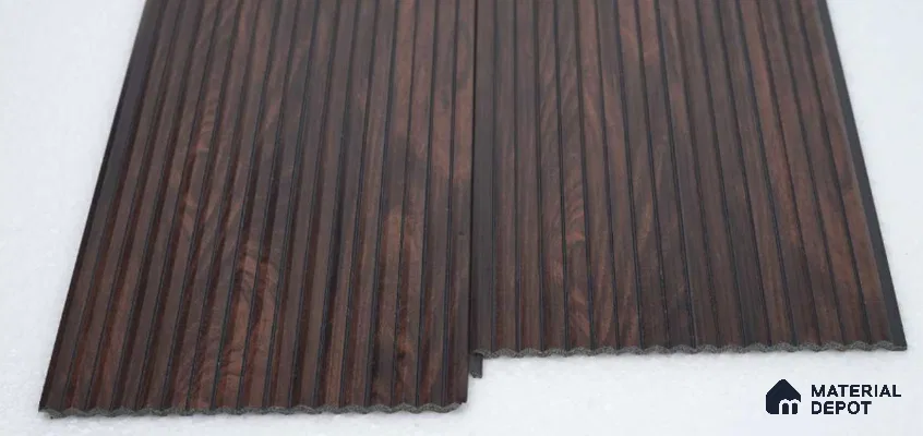Brown Wooden Louver PN 00539 8 ft x 6.2 inch Charcoal Panel - 6 mm | Suitable for Feature Wall, TV Unit & Living Room | Width is Subjected to 5% Variation