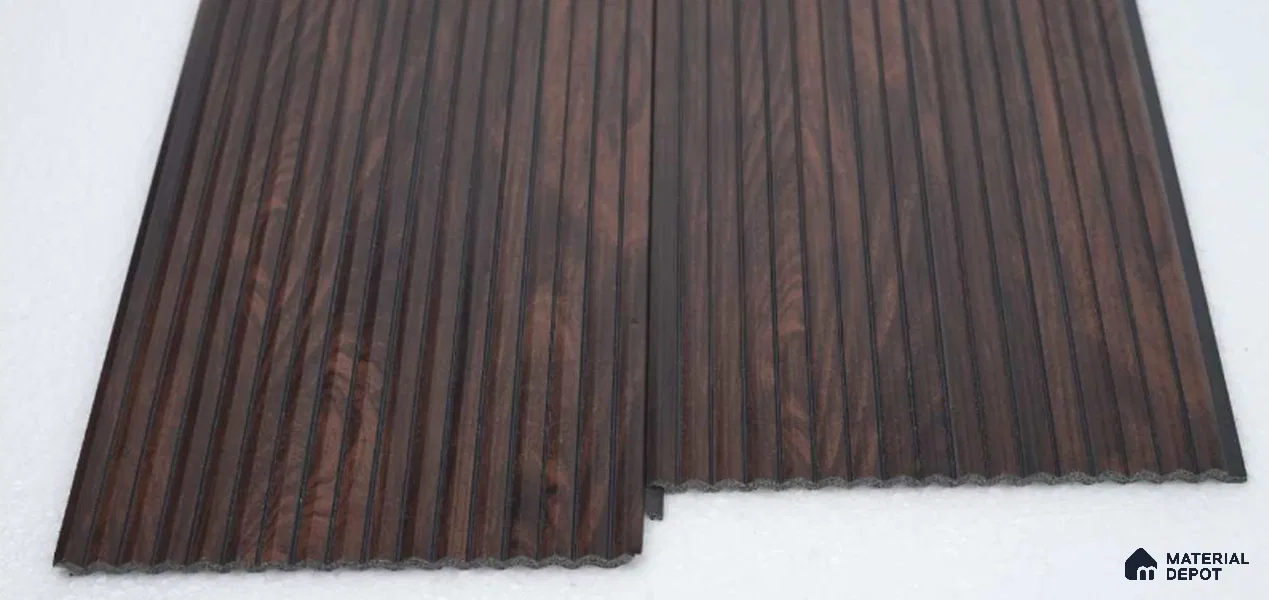 Brown Wooden Louver PN 00539 8 ft x 6.2 inch Charcoal Panel - 6 mm | Suitable for Feature Wall, TV Unit & Living Room | Width is Subjected to 5% Variation