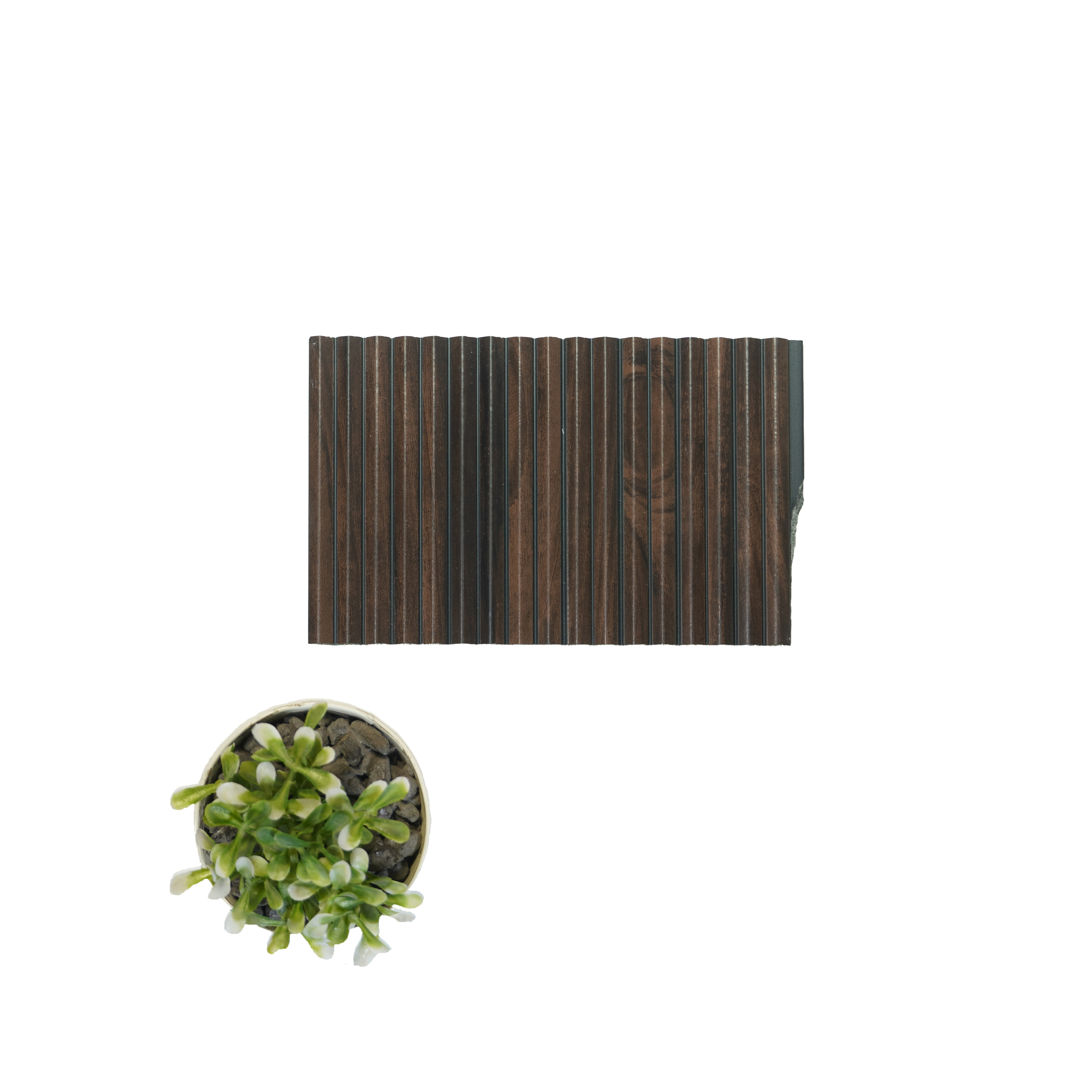 Brown Wooden Louver PN 00539 8 ft x 6.2 inch Charcoal Panel - 6 mm | Suitable for Feature Wall, TV Unit & Living Room | Width is Subjected to 5% Variation