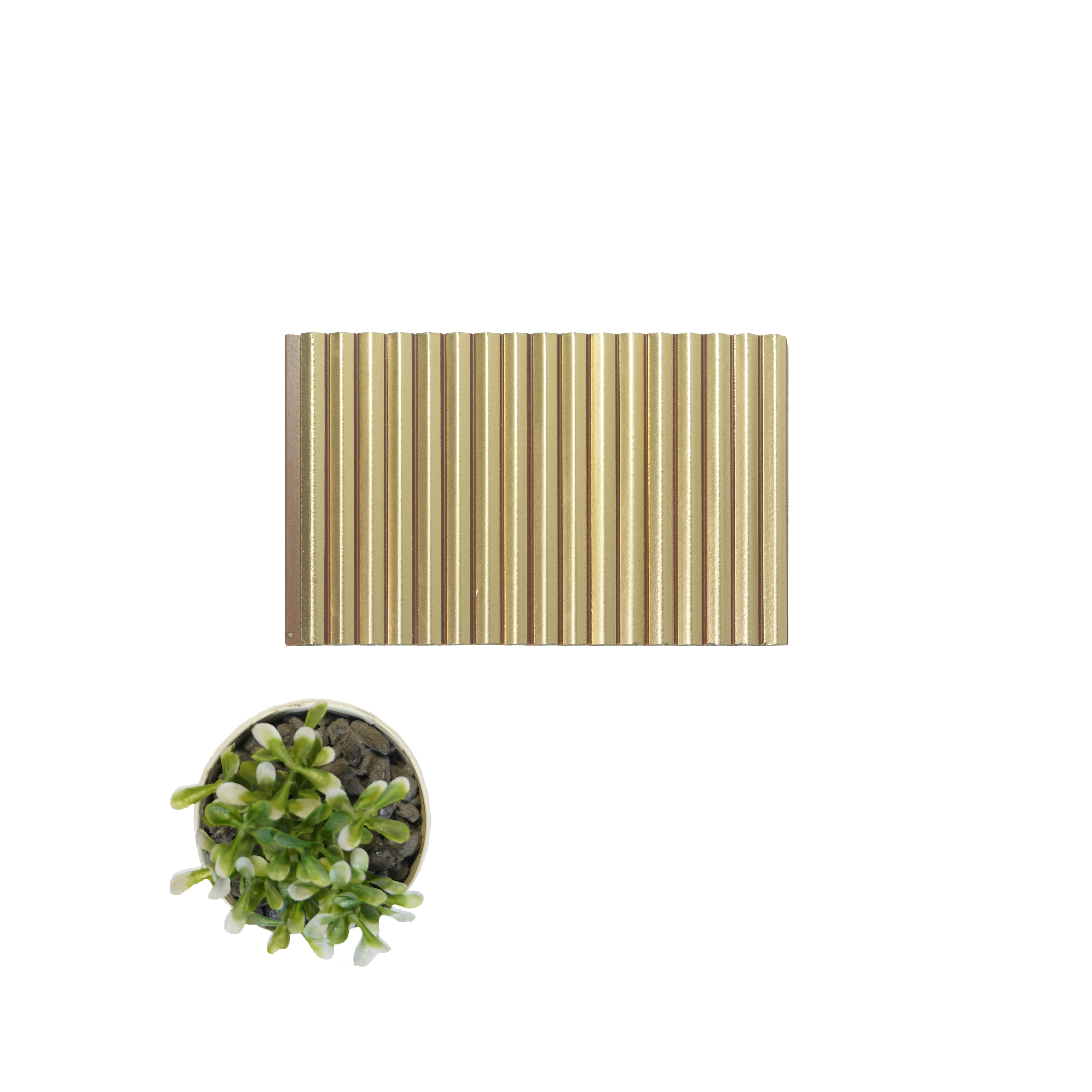 Brown Metallic Louver PN 00540 8 ft x 6.2 inch Charcoal Panel - 6 mm | Suitable for Feature Wall, TV Unit & Living Room | Width is Subjected to 5% Variation
