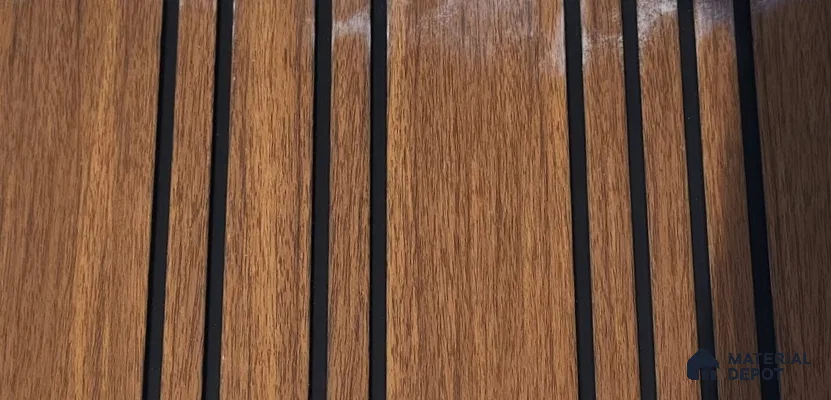 Brown Wooden Louver PN 04195 9.5 ft x 11.8 inch Charcoal Panel - 6 mm | Suitable for Feature Wall, TV Unit & Living Room | Width is Subjected to 5% Variation