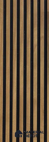 Brown Wooden Louver PN 03516 9.5 ft x 3.8 inch Charcoal Panel - 6 mm | Suitable for Feature Wall, TV Unit & Living Room | Width is Subjected to 5% Variation