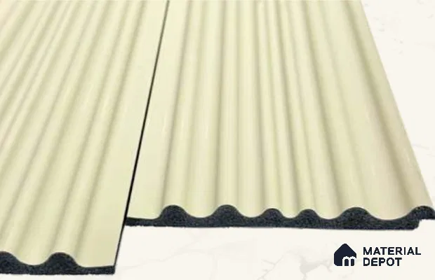 Green Plain Colour Louver PN 00515 9.5 ft x 4.8 inch Charcoal Panel - 12 mm | Suitable for Feature Wall, TV Unit & Living Room | Width is Subjected to 5% Variation