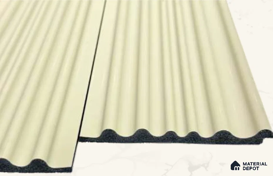 Green Plain Colour Louver PN 00515 9.5 ft x 4.8 inch Charcoal Panel - 12 mm | Suitable for Feature Wall, TV Unit & Living Room | Width is Subjected to 5% Variation