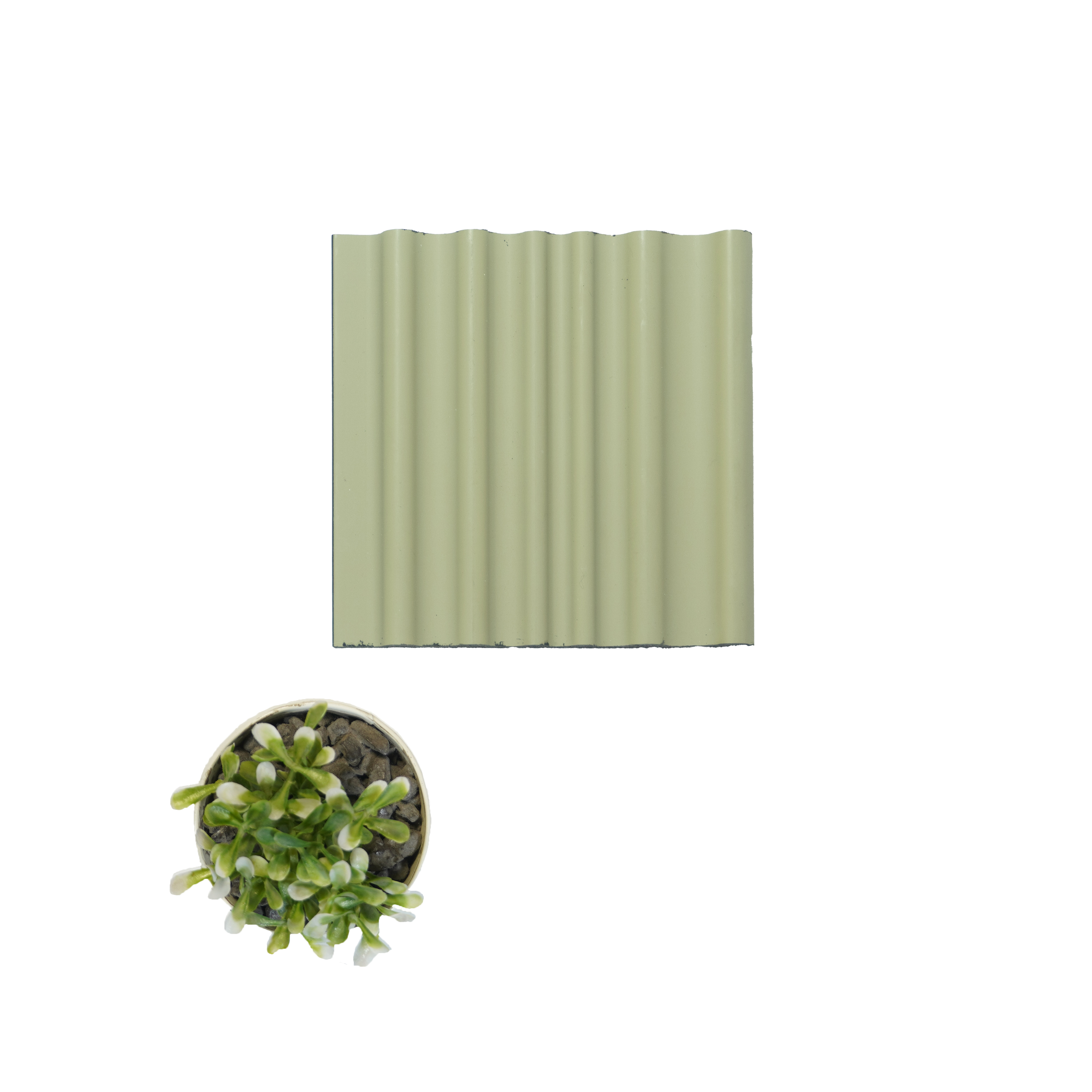 Green Plain Colour Louver PN 00515 9.5 ft x 4.8 inch Charcoal Panel - 12 mm | Suitable for Feature Wall, TV Unit & Living Room | Width is Subjected to 5% Variation