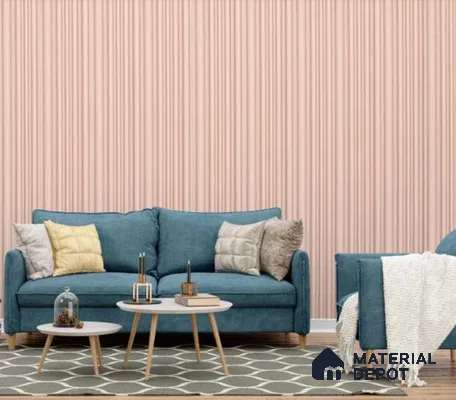 Pink Plain Colour Louver PN 00516 9.5 ft x 4.8 inch Charcoal Panel - 12 mm | Suitable for Feature Wall, TV Unit & Living Room | Width is Subjected to 5% Variation