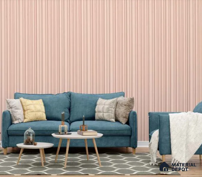 Pink Plain Colour Louver PN 00516 9.5 ft x 4.8 inch Charcoal Panel - 12 mm | Suitable for Feature Wall, TV Unit & Living Room | Width is Subjected to 5% Variation