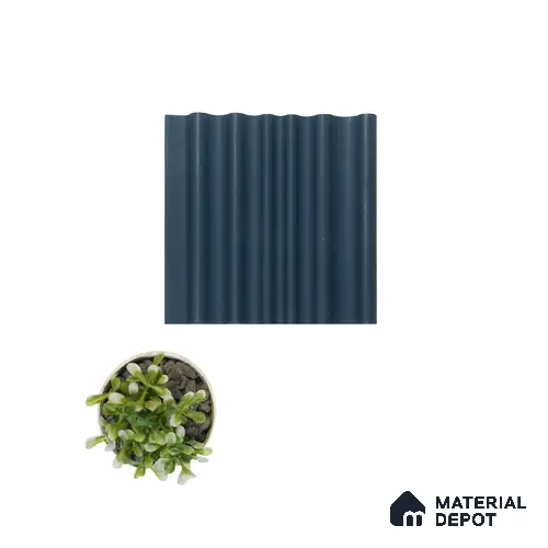 Blue Plain Colour Louver PN 00517 9.5 ft x 4.8 inch Charcoal Panel - 12 mm | Suitable for Feature Wall, TV Unit & Living Room | Width is Subjected to 5% Variation
