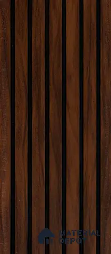 Brown Wooden Louver PN 00211 8 ft x 4.4 inch Charcoal Panel - 8 mm | Suitable for Feature Wall, TV Unit & Living Room | Width is Subjected to 5% Variation