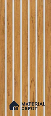 Brown Wooden Louver PN 00542 8 ft x 4.4 inch Charcoal Panel - 8 mm | Suitable for Feature Wall, TV Unit & Living Room | Width is Subjected to 5% Variation