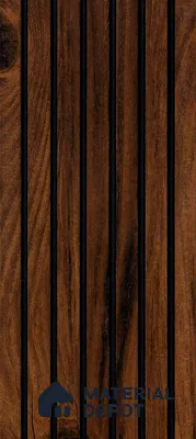 Brown Wooden Louver PN 00554 8 ft x 4.4 inch Charcoal Panel - 8 mm | Suitable for Feature Wall, TV Unit & Living Room | Width is Subjected to 5% Variation