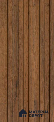 Brown Wooden Louver PN 00861 8 ft x 4.6 inch Charcoal Panel - 12 mm | Suitable for Feature Wall, TV Unit & Living Room | Width is Subjected to 5% Variation