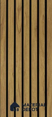 Brown Wooden Louver PN 00898 8 ft x 4.4 inch Charcoal Panel - 8 mm | Suitable for Feature Wall, TV Unit & Living Room | Width is Subjected to 5% Variation