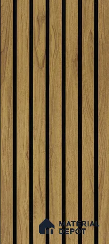 Brown Wooden Louver PN 00898 8 ft x 4.4 inch Charcoal Panel - 8 mm | Suitable for Feature Wall, TV Unit & Living Room | Width is Subjected to 5% Variation