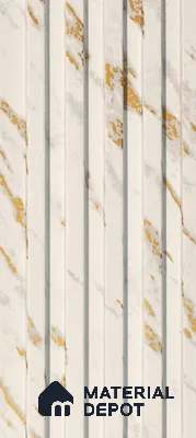 White Marble Louver PN 00902 8 ft x 4.6 inch Charcoal Panel - 12 mm | Suitable for Feature Wall, TV Unit & Living Room | Width is Subjected to 5% Variation