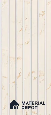 White Marble Louver PN 00904 8 ft x 4.4 inch Charcoal Panel - 8 mm | Suitable for Feature Wall, TV Unit & Living Room | Width is Subjected to 5% Variation