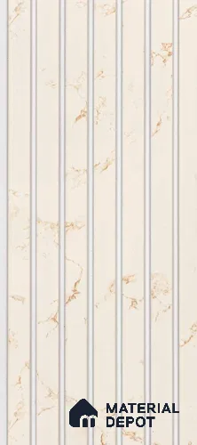 White Marble Louver PN 00904 8 ft x 4.4 inch Charcoal Panel - 8 mm | Suitable for Feature Wall, TV Unit & Living Room | Width is Subjected to 5% Variation