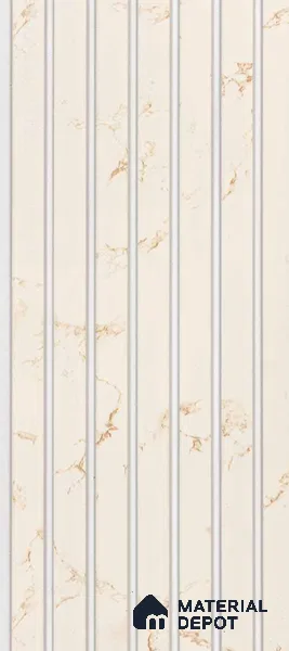 White Marble Louver PN 00904 8 ft x 4.4 inch Charcoal Panel - 8 mm | Suitable for Feature Wall, TV Unit & Living Room | Width is Subjected to 5% Variation