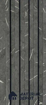 Grey Wooden Louver PN 00906 8 ft x 4.6 inch Charcoal Panel - 12 mm | Suitable for Feature Wall, TV Unit & Living Room | Width is Subjected to 5% Variation