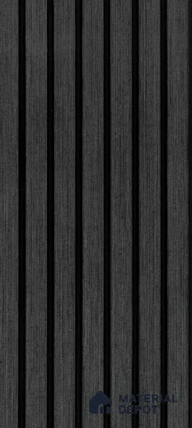 Grey Wooden Louver PN 00909 8 ft x 4.4 inch Charcoal Panel - 8 mm | Suitable for Feature Wall, TV Unit & Living Room | Width is Subjected to 5% Variation